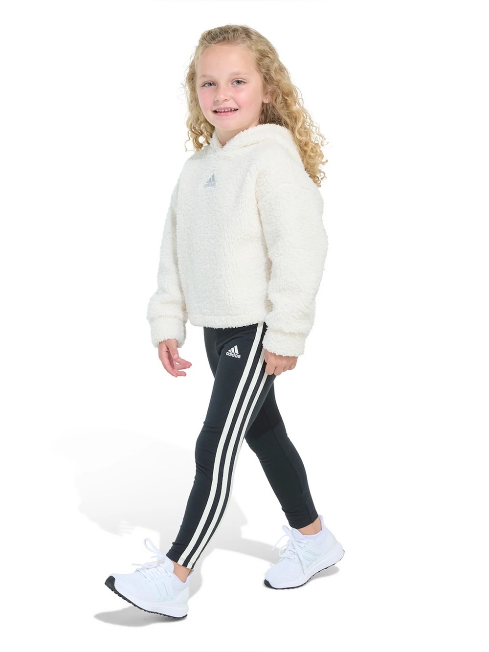 adidas Kids Black Joggers with White Side Stripes